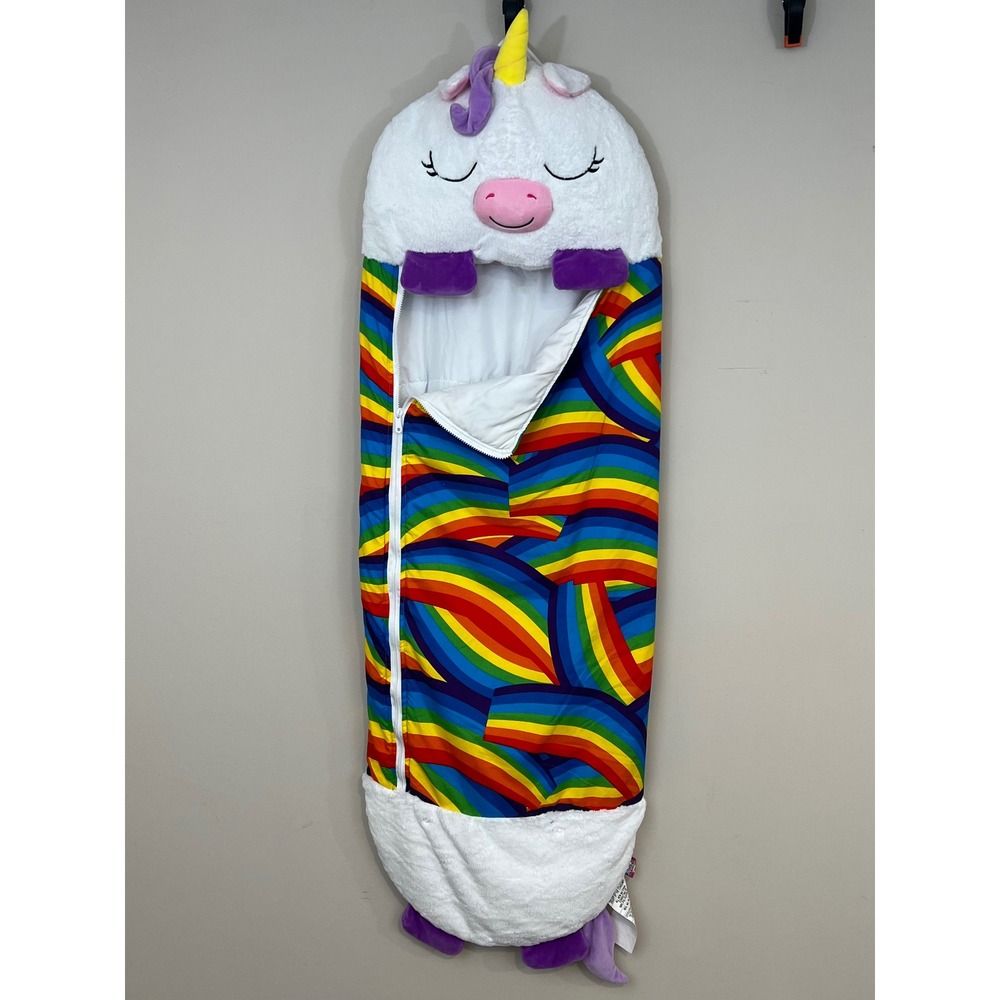 Happy Nappers Rainbow Unicorn Sleeping Bag Plush Pillow Medium Sleepy Sack 20x54
